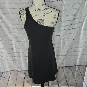 Outdoor Voices One Shoulder Athletic Dress Dark Charcoal Size Medium